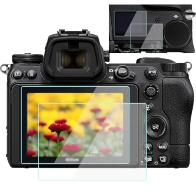 Abbildung von KOMET Displayschutzfolie für Nikon Z6II Z7II Z6 Z7 TOP &amp; LCD Bildschirm , gehärtetes Glas, Kratzfest, fingerfrei, [2+2 Stück]