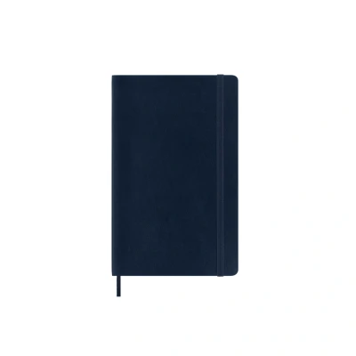 Abbildung von Moleskine Klassisches Notizbuch, Notizbuch mit Weißen Seiten, Weicher Einband und Elastischer Verschluss, Großes Format 13 x 21 cm, Saphirblau, 192 Seiten
