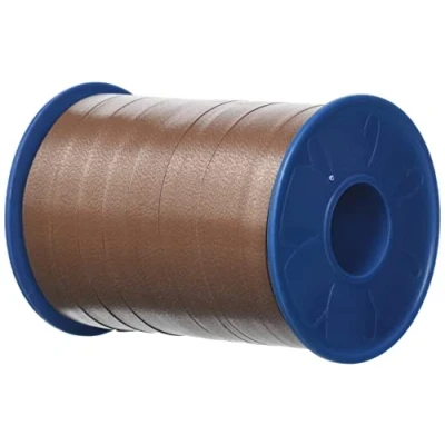 Abbildung von C.E. PATTBERG Geschenkband braun, 250 Meter Ringelband 10 mm zum Basteln, Dekorieren &amp; Verpacken von Geschenken zu jedem Anlass