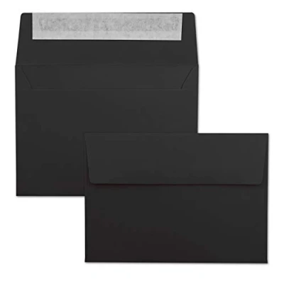Abbildung von 50x Briefumschläge Schwarz DIN C6 Format 11,4 x 16,2 cm Haftklebung Kuverts ohne Fenster Weihnachten, Grußkarten &amp; Einladungen Für A6 A4 Papier