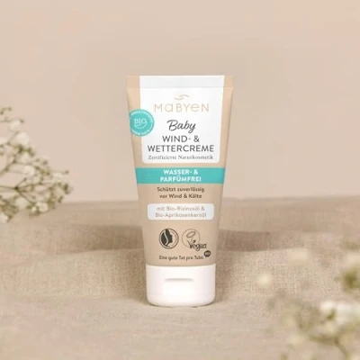 Abbildung von MABYEN Wind und Wettercreme 50 ml ÖKO TEST Sehr gut Babycreme Körper Gesicht Zertifizierte Naturkosmetik Natrue, Vegan, Parfümfrei, Wasserfrei.