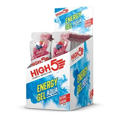 Abbildung von HIGH5 Energy Gels Aqua Schnelle Energiezufuhr mit Sport Gel für Spitzenleistung Natürlichem Fruchtsaft Koffeinfrei Energie Laufen, Running, Marathon, Radsport, Ausdauer (Beere, 20 x 66g)
