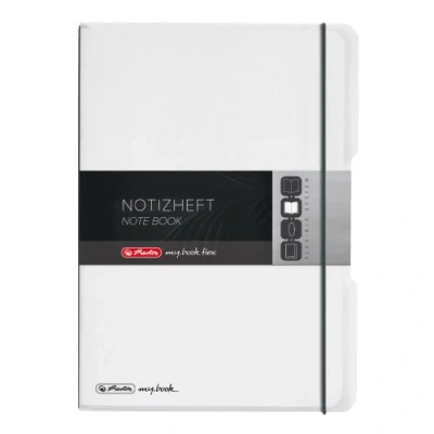 Abbildung von Herlitz 11361425 Notizheft (A4, PP Wechselcover mit Verschlußgummi, 80g/m²) 80 Blatt farblos