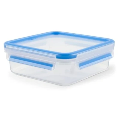 Abbildung von Emsa Fruit Bowl 508536 CLIP &amp; CLOSE Kunststoff mit Deckel 850 ml Transparent/Blau 100% dicht