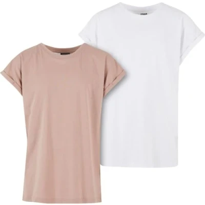 Abbildung von Urban Classics Extended Shoulder TEE 2PACK Tshirt basic für Kinder, Größe: 110/116, White duskrose