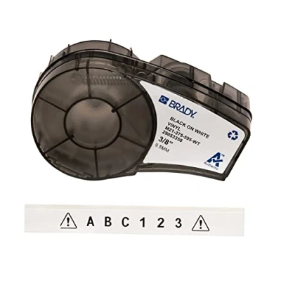 Abbildung von Brady (M21 375 595 WT) Vinylband für BMP21 PLUS; LAB; 9.53 mm x 6.40 m Schwarz auf Weiß, 9.53mm 6.40m