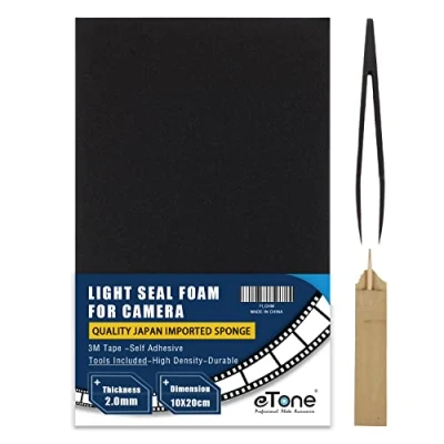 Abbildung von eTone Light Leak Proof Sponge High Density Foam Film Camera Replacement Seal with Tongs for 120 135 Large Format Accessories,2mm