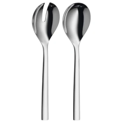 Abbildung von WMF Nuova Salatbesteck Edelstahl 25 cm, klein, Salatgabel und Servierlöffel, Cromargan poliert, glänzend, spülmaschinengeeignet