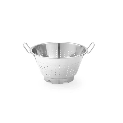 Abbildung von HENDI Seiher Edelstahl ø 41,5 x 21 cm mit Standfuß 2x genietete Griffe, Gastro Sieb