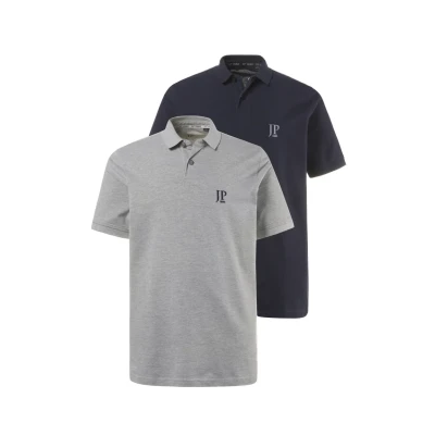 Abbildung von JP 1880 Herren große Größen Übergrößen Menswear L 8XL Poloshirts, Basic, 2er Pack, Piqué, gekämmte Baumwolle dunkel Marine 4XL 704317730