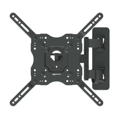 Abbildung von Amazon Basics TV Halterung/Wandhalterung, schwenkbar, neigbar, für 66 140 cm Curved und Flach oder Monitor bis 36 kg, max. VESA 400 x mm, Schwarz