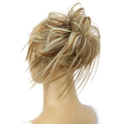 Abbildung von CAISHA Jumbo Haarteil Haargummi Dutt Flora Hochsteckfrisuren Brautfrisuren Natürlich Gewellt Unordentlich DM17cm Hellbraun Blond Mix G21F