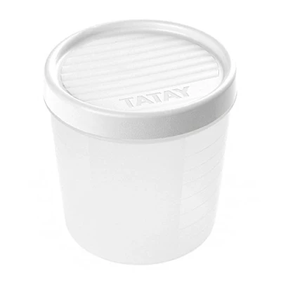 Abbildung von Tatay Frischhaltedose, Vakuum, 1 Liter Fassungsvermögen, Schraubdeckel, BPA frei, Geeignet Mikrowelle und Geschirrspüler, Weiß. Maße: 12 x 12,5 cm