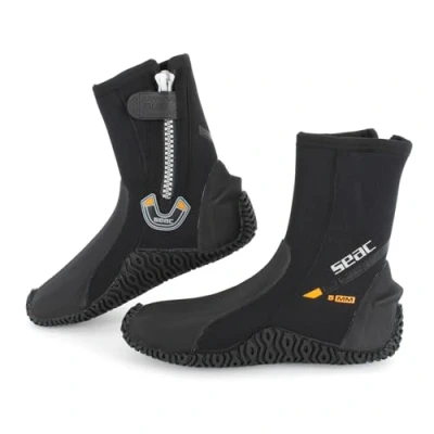 Abbildung von Seac Basic HD, Füßlinge aus 5 mm Neopren und Fester Laufsohle, schwarz, XS