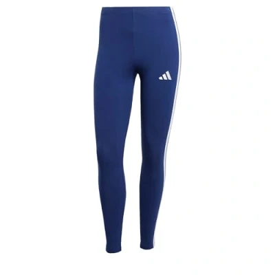 Abbildung von adidas Damen Essentials 3 Stripes Cotton Leggings, Dark Blue/White, L