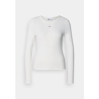 Abbildung von Tommy Jeans SLIM Essential Langarmshirt, Damen, Größe: XXS, Ecru