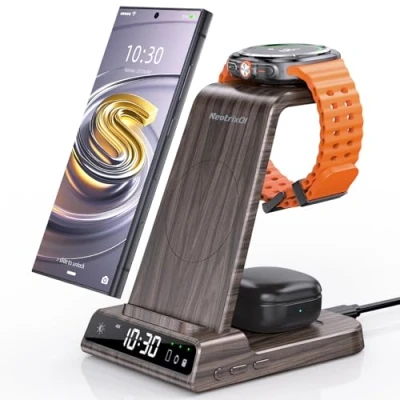 Abbildung von Wireless Charger für Samsung Ladestation Galaxy S25 Ultra, Induktive Watch Ultra/8/7/6, Kabelloses Ladegerät S24 Z Fold 7/Z Flip 6, Buds
