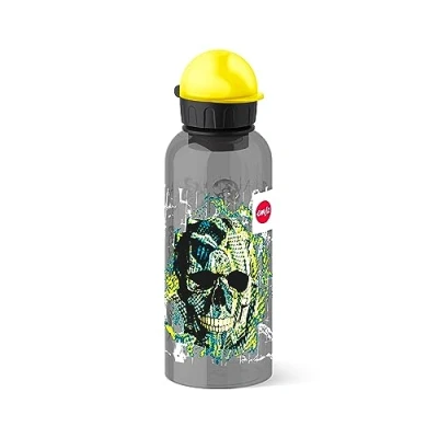 Abbildung von Emsa Kinder Trinkflasche 518131 600 ml Sicherheitsverschluss 100 % dicht BPA frei Teens Skull Tritan, Totenkopf, 7.5 x 21.4 cm