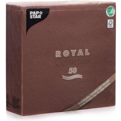 Abbildung von Papstar 10821 50 Servietten &quot;Royal Collection&quot; 1/4 Falz 40 x cm, braun