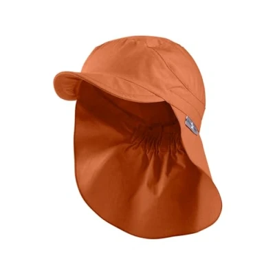 Abbildung von Sterntaler Schirmmütze Nacken Unisex Baby und Kinder Mütze mit Nackenschutz einsteckbaren Ohrenklappen UV Schutz 50+ Sommermütze zum Binden Popeline (Bio) Kopfbedeckung rost, Größe 53