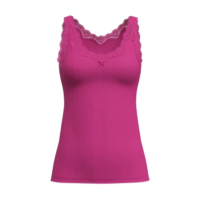 Abbildung von CALIDA Etude Toujours Tank Top Damen, mit Swiss+Cotton Gütesiegel, edle Nadelstreifen Optik und zarte Spitze am Ausschnitt