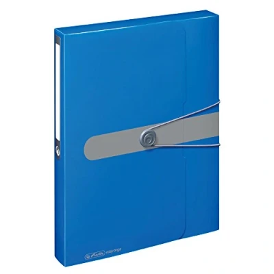 Abbildung von Herlitz Sammelbox A4 PP mit Rückenetikett, 1 Stück Design Aufdruck, Rückenbreite 4 cm, opak blau