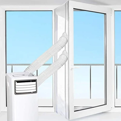 Abbildung von HOOMEE Tür und Fensterabdichtung für Mobile Klimageräte, Klimaanlagen, Wäschetrockner, Ablufttrockner, Air Stop zum Anbringen an Flügelfenster Balkontüren, Klimaanlage 560cm