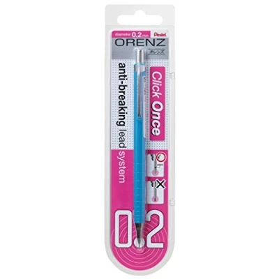 Abbildung von Pentel ORENZ PP502 Druckbleistift mit Anti Minenbruch Technologie, 0.2 mm, Härtegrad B, hellblau (1 Stück)