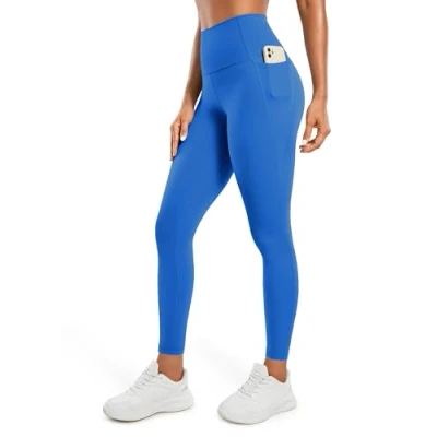 Abbildung von CRZ Yoga Butterluxe Damen High Waist Sport Leggings Blickdicht Soft Hosen Gym Workout Leggins mit Taschen 71cm Funkelndes Blau 36