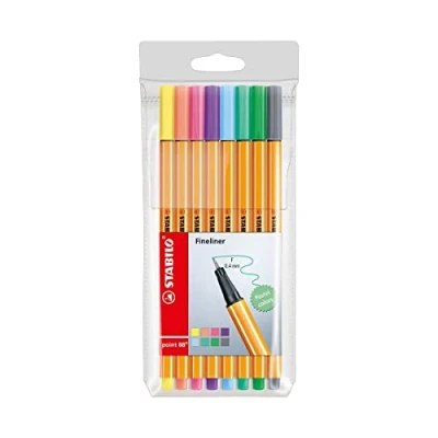Abbildung von Fineliner STABILO point 88 8er Pack Pastellfarben