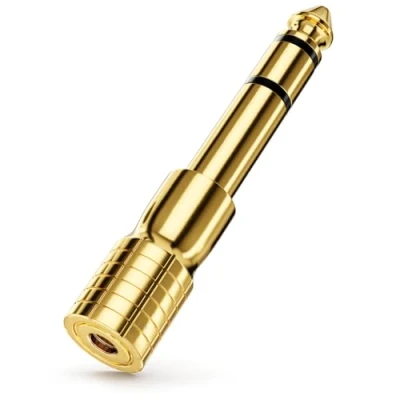 Abbildung von deleyCON Klinke Adapter 3,5mm auf 6,35mm Klinkenstecker AUX Stereo Audio vergoldete Kontakte für Kopfhörer, Lautsprecher, Gitarre, HiFi Verstärker, Keyboard, Mischpult usw.