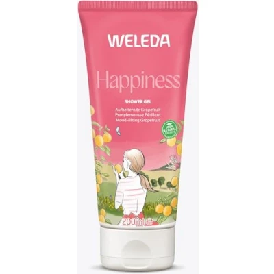 Abbildung von WELEDA Bio Happiness Duschgel vegan Naturkosmetik Aroma Shower Unisex Duschseife mit Grapefruit, Mandarine &amp; Limette Duft Natürliche Hautpflege Dusche für Frauen Männer (1x 200ml)