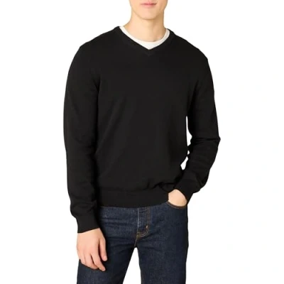 Abbildung von Amazon Essentials Herren Pullover mit V Ausschnitt (in Übergröße erhältlich), Schwarz, M