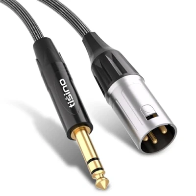 Abbildung von Tisino Klinke 6,3 TRS auf xlr Kabel, Symmetrisches 6,35 mm Stereo Signalverbindungskabel Mikrofonkabel 2M
