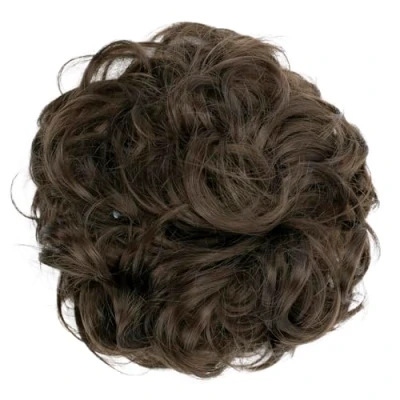 Abbildung von CAISHA Scrunchie Haarteil Haargummi Dutt Haarverdichtung Groß Emilia Gewellt Unordentlich DM15cm Brünett G5E