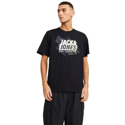 Abbildung von JACK &amp; JONES Herren T Shirt Jcomap Logo Tee Ss Crew Neck Sn, Schwarz, M
