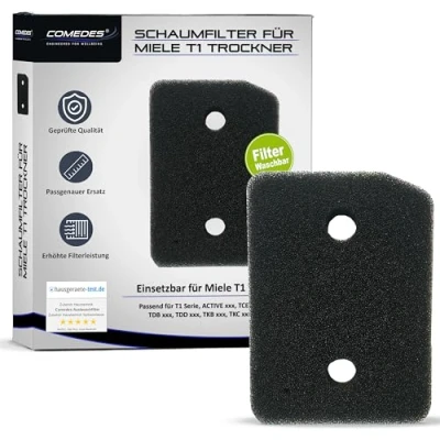 Abbildung von Comedes Filter für alle Miele T1 Trockner 9164761, Schwammfilter Flusenfilter
