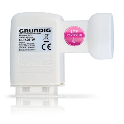 Abbildung von [Test SEHR GUT *] GSS Twin LNB Weiss für digital Satellitenschüssel mit LTE Filter 2 Teilnehmer, TV 2fach, Fach, Full HD, 4K, HDTV, 0.1dB, Sat, Wetterschutz, extrem kälte &amp; hitzebeständig