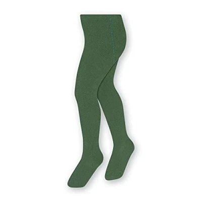 Abbildung von STEVEN Einfache Und Glatte Baumwollstrumpfhose Für Kinder/Höhe 68cm bis 158cm/Perfekt Kühlere Tage/Blickdicht/Strumpfhosen Kinder/Unisex/Alter 0 11/Grün/104cm 110cm