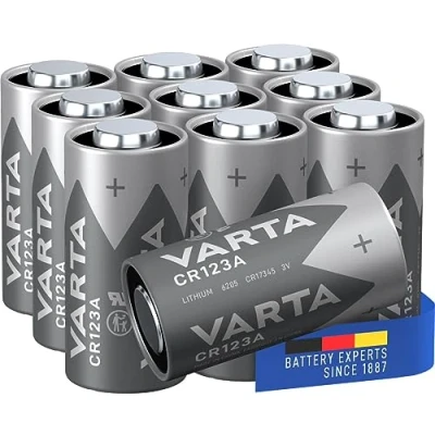 Abbildung von VARTA Batterien CR123A Lithium Rundzellen, 10 Stück, Cylindrical, 3V, Spezialbatterien für elektronische Kleingeräte, mit langanhaltender, höchster Leistung