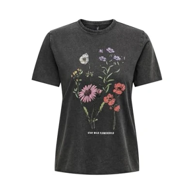 Abbildung von ONLY Onllucy LIFE Tshirt print, Damen, Größe: Large, Grau
