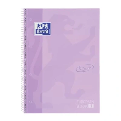 Abbildung von Oxford A4 European Book 1, kariert, 160 Seiten mit farbigen Rändern, Touch Hardcover, Whiteboard, pastell lila