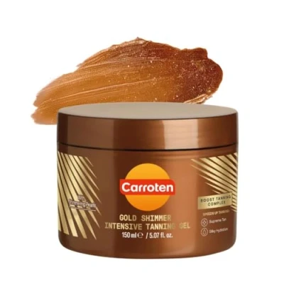 Abbildung von Carroten Gold Shimmer Intensive Tanning Gel 150 ml Tan Express Accelerator for Shine Brown Sunbed Sunscreen without SPF summer