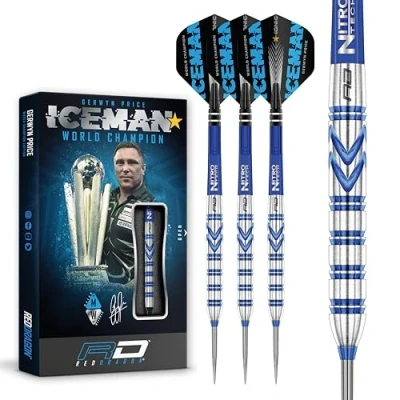 Abbildung von RED DRAGON Gerwyn Price Iceman Originals 24 Gramm Original Tungsten Dartpfeile Set with Flights and Stems