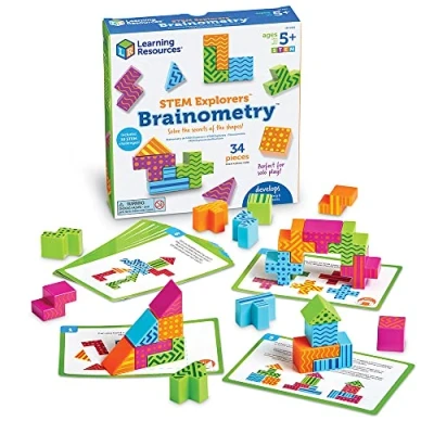 Abbildung von Learning Resources STEM Explorers Brainometry, Logisches Denken und MINT Fähigkeiten, 3D Denkspiel für Kinder, 10 Herausforderungen Profis, ab 5 Jahren