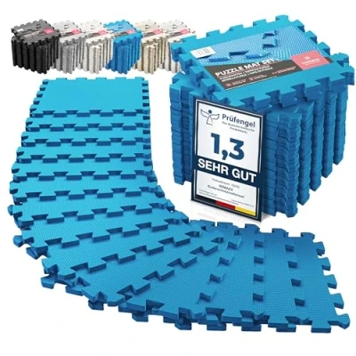 Abbildung von Schutzmatten Bodenschutzmatte Set Sportmatte Gymnastikmatte Puzzlematte: Puzzle Sportgeräte Matte Fitnessmatte Turnmatte Unterlegmatte Bodenmatte Sport Mat Trainingsmatte Gummimatte Yogamatte Fitness