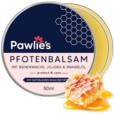 Abbildung von Pawlie&#039;s Pfotenbalsam Hund Natürliche Pfotenpflege für Juckende &amp; Rissige Pfoten Tiernasen Pfotenschutz Winter Zubehör, Nasenbalsam, Pfotencreme, Wundsalbe, Natural Paw Balm Dog (50 ml)