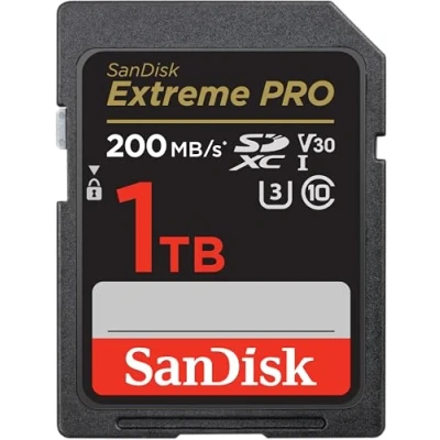 Abbildung von SanDisk Extreme PRO SDXC UHS I Speicherkarte 1 TB (V30, Übertragungsgeschwindigkeit 200 MB/s, U3, 4K UHD Videos, QuickFlow Technologie, temperaturbeständig)