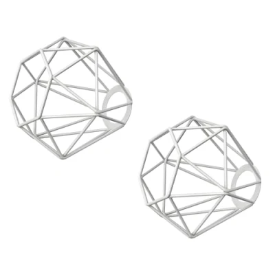 Abbildung von ledscom.de 2 Stück Käfig Lampenschirm, weiß, 160mm Ø