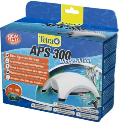 Abbildung von Tetra APS 300 Aquarium Luftpumpe leise Membran Pumpe für Aquarien von 120 L, weiß